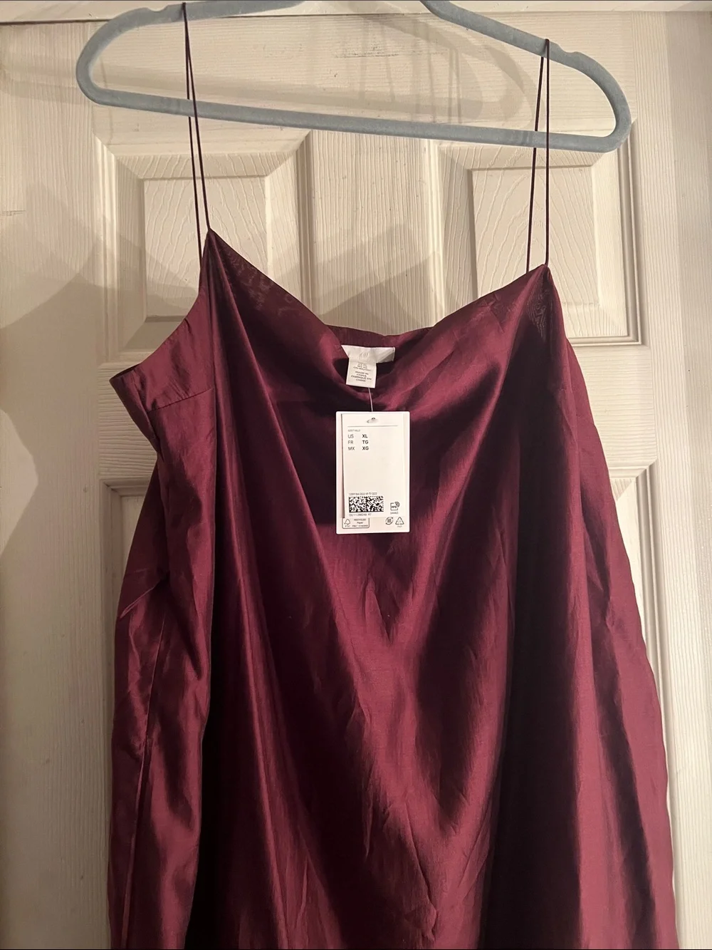 Slip Midi Dress in Deep Wine - Picture 2 of 4